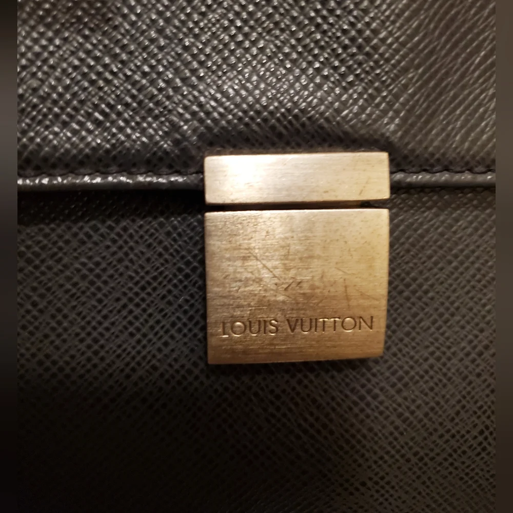 Authentic Louis Vuitton large black briefcase in terrific condition